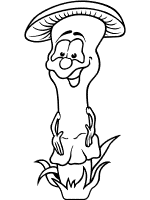 mushroom - toadstool cartoon  coloring page