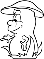 mushroom - toadstool cartoon  coloring page