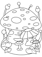 mushrooms - toadstools coloring page