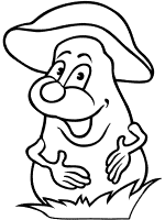 mushroom - toadstool cartoon  coloring page