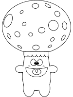 mushroom - toadstool cartoon  coloring page