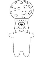 mushroom - toadstool cartoon  coloring page