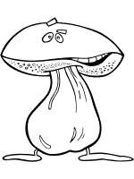 mushroom - toadstool cartoon  coloring page