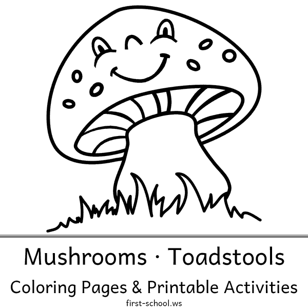 Mushrooms - Toadstools Coloring Pages