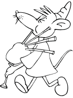 mouse plays the bagpipes coloring page