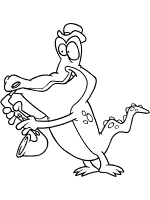 alligator plays the saxophone coloring page