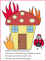 ladybird, ladybird nursery rhyme color poster