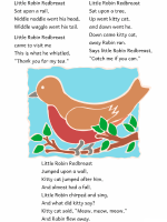 little robin redbreast color poster