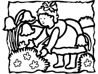 mary, mary, quite contrary coloring page