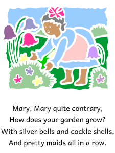 Mary, Mary, Quite Contrary Nursery Rhyme Preschool Lesson Plan Printable Activities