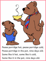 pease porridge hot nursery rhyme poster