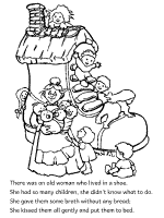 there was an old woman who lived in a shoe nursery rhyme coloring page