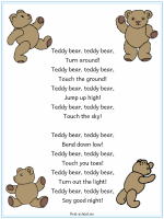 teddy bear, teddy bear nursery rhyme activities