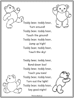 teddy bear teddy bear nurserry rhyme coloring pages 