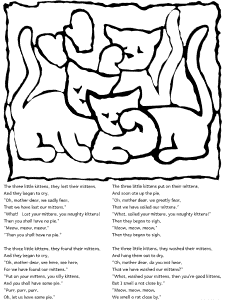 Three Little Kittens Coloring pages and Printable Activities · Nursery Rhyme