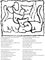 three little kittens nursery rhyme coloring page with text