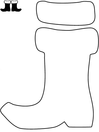 santa's boot pattern coloring page