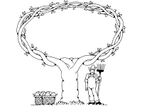 johnny appleseed or fruit tree coloring page