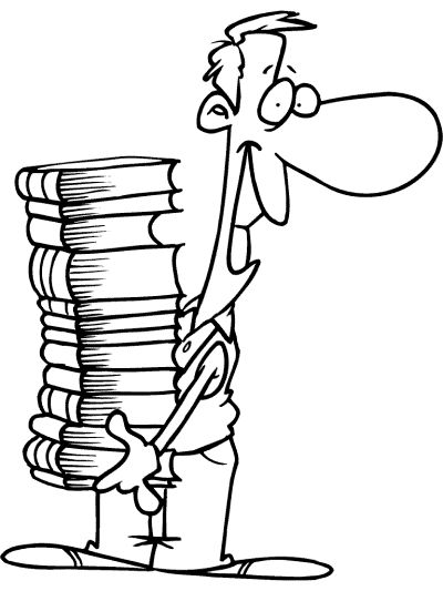 librarian carries books  coloring page