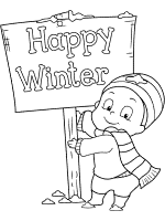 happy winter signcoloring page