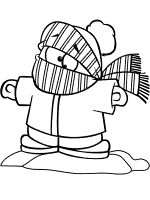 bundled up dressed warmly for winter coloring page