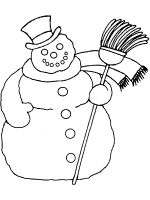 snowman and snow dog coloring page