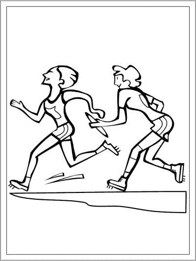 flat race relay coloring page