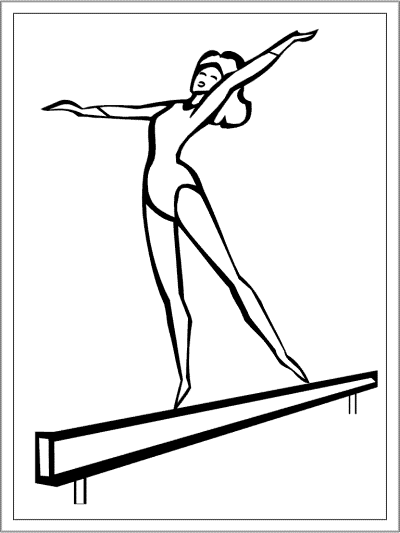 gymnastics balance beam coloring page