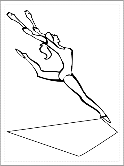 gymnastics rhythmic clubs coloring page