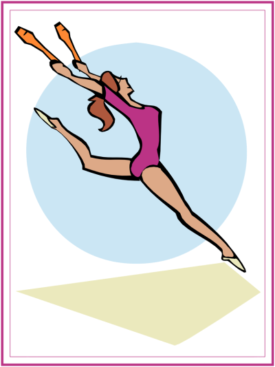 gymnastics rhythmic clubs coloring page