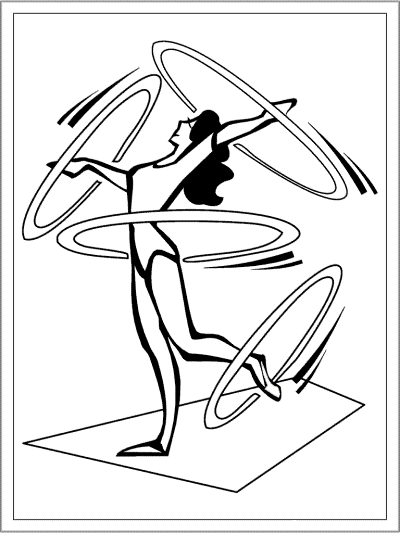 gymnastics rhythmic loops coloring page