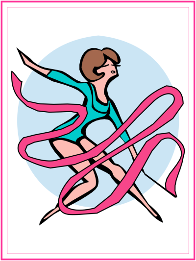 gymnastics rhythmic ribbons coloring page