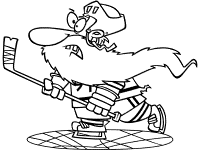 santa claus plays ice hockey coloring page