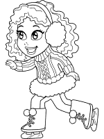 girl ice skating coloring page