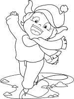 girl ice skating coloring page