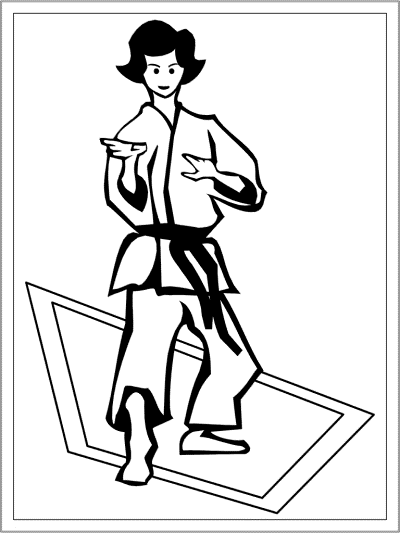 martial arts taekwando coloring page