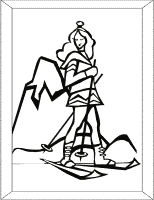 skiing coloring page