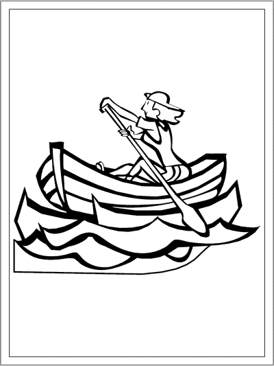 canoe · canoeing coloring page