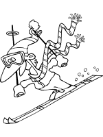 skiing coloring page