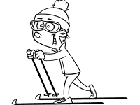 skiing coloring page