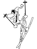 skiing coloring page