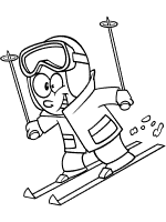 skiing coloring page