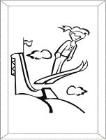 ski jumping coloring page