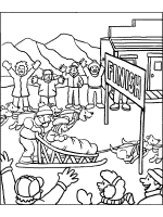 sled dog race coloring page