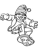 snowboarding coloring page