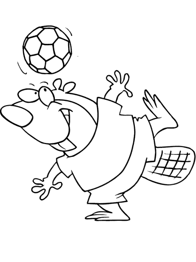 beaver soccer mascot coloring page