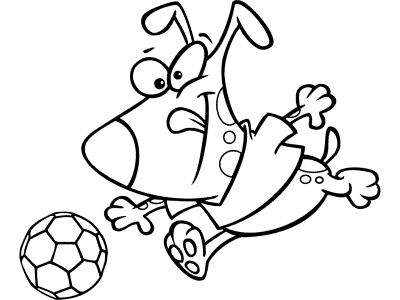 dog soccer mascot coloring page