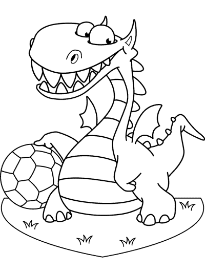 dragon soccer mascot coloring page