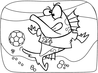 fish soccer mascot coloring page