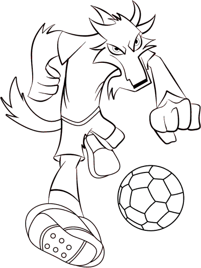 fox soccer mascot coloring page